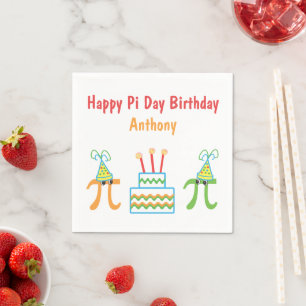 Guardanapo De Papel Papel de Aniversário Personalizado para o Pi Day