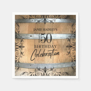 Guardanapo De Papel Papel de aniversário Rustic Whiskey Barrel