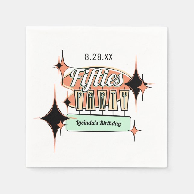 Guardanapo De Papel Papel de Anos 50 do século médio para Nápoles (Frente)