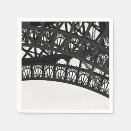 Guardanapo De Papel Papel de arco de torre Eiffel preto e branco Nápol