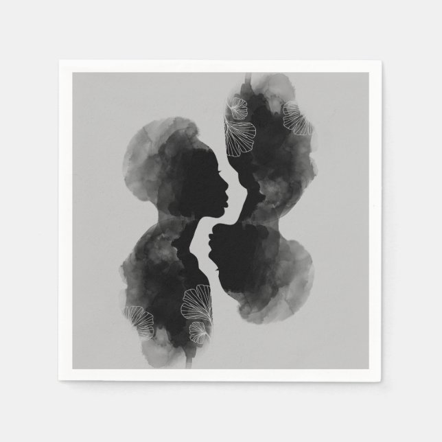 Guardanapo De Papel Papel de Arte da Rainha Silhouette Africano (Frente)