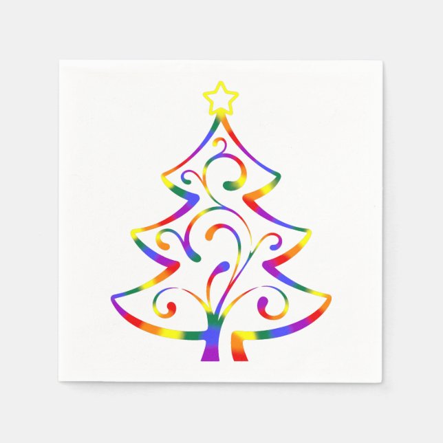 Guardanapo De Papel Papel de árvore de Natal do Orgulho LGBT+ Nápoles (Frente)