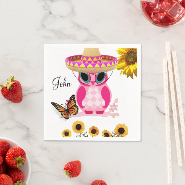 Guardanapo De Papel Papel de borboleta de girassol Napkins (Insitu)