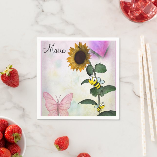 Guardanapo De Papel Papel de borboleta de girassol Nápoles (Insitu)