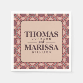 Guardanapo De Papel Papel de Casamento Art Déco Terracota e Rosa Empoe