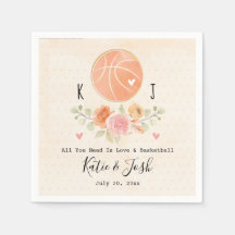 Papel de Casamento de Amor e Basquete Napkins