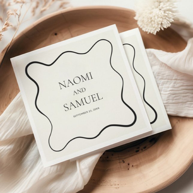 Guardanapo De Papel Papel de Casamento de Borda ondulada de carvão Nap (Criador carregado)