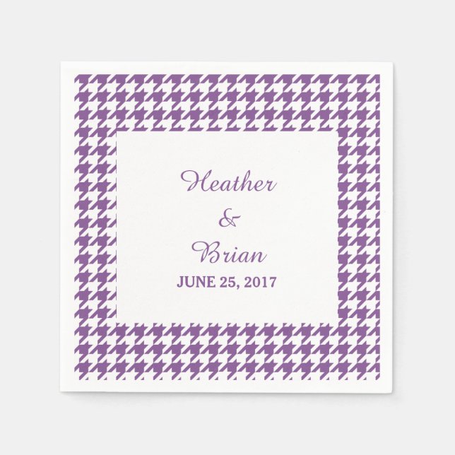 Guardanapo De Papel Papel De Casamento De Danos Roxos Napkins (Frente)