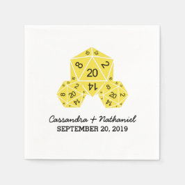 Guardanapo De Papel Papel de Casamento de Dice D20 Amarelo Nápoles