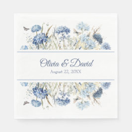 Guardanapo De Papel Papel de Casamento de Flor de Hortênsia Azul Empoe