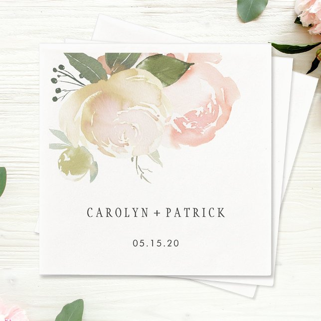 Guardanapo De Papel Papel de Casamento de Penas de Marfim Cor-de-rosa- (Criador carregado)
