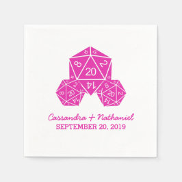 Guardanapo De Papel Papel de Casamento Dice D20 Rosa Nápoles