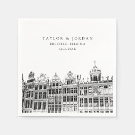 Guardanapo De Papel Papel de Casamento em Bruxelas Coquetel Napkin