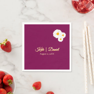 Guardanapo De Papel Papel de Casamento Floral Cranberry