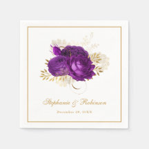 Papel De Casamento Floral De Cor De Água Púrpura E