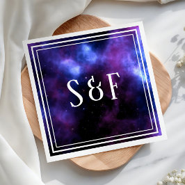 Guardanapo De Papel Papel de Casamento Galáxia Roxa Nebulosa Espacial