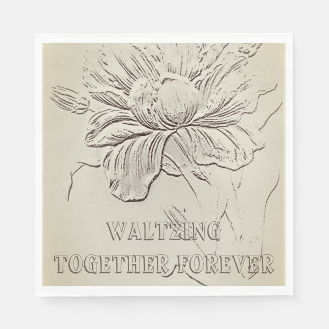 Guardanapo De Papel Papel de CASAMENTO Napkin Andando juntos para semp (Frente)
