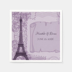 Guardanapo De Papel Papel De Casamento Parisiense Roxo