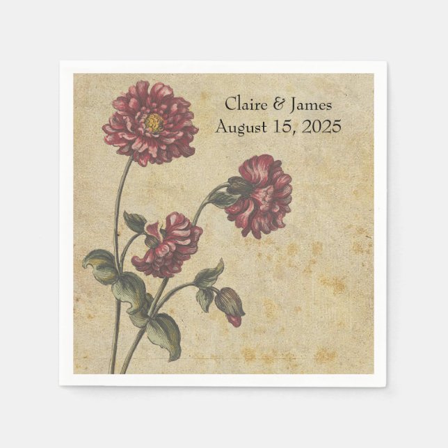 Guardanapo De Papel Papel de Casamento Românico Gótico Napkin - Escuro (Frente)