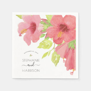 Guardanapo De Papel Papel de Casamento Romântico Hibiscus Blooms