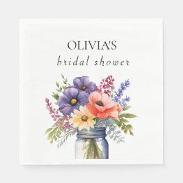 Guardanapo De Papel Papel de Casamento Rústico de Flores Silvestres em