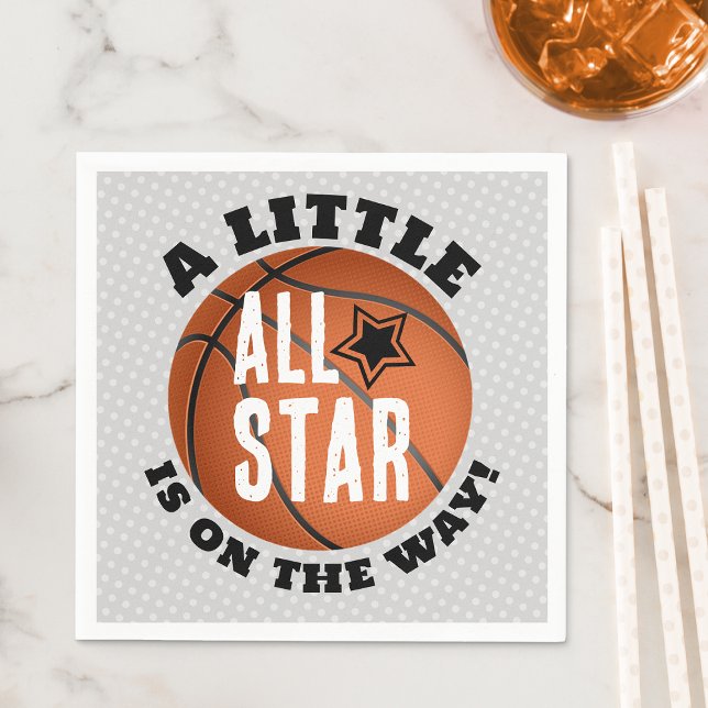 Guardanapo De Papel Papel de Chá de fraldas de basquete (Basketball Baby Shower Napkins)