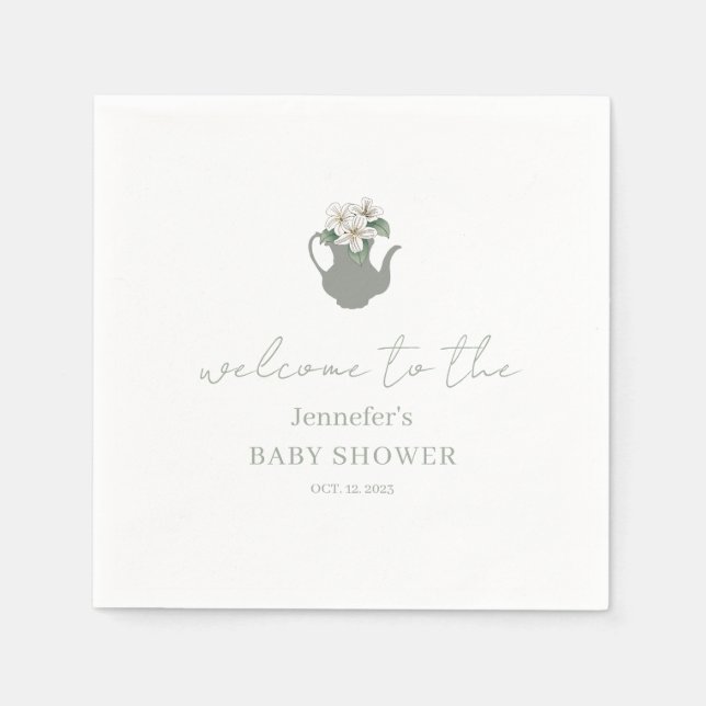 Guardanapo De Papel Papel de chá de fraldas do Tea Party Jardim (Frente)