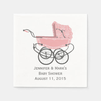 Guardanapo De Papel Papel de Chá de fraldas Personalizado de Pram Rosa