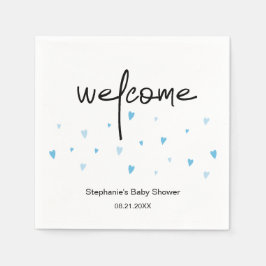 Guardanapo De Papel Papel de Chá de Menino Azul-Pequeno Coração Pulsad