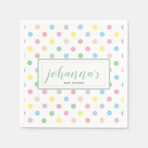 Guardanapo De Papel Papel de Chuveiro de Bebê Pontos Polka Cor Suave
