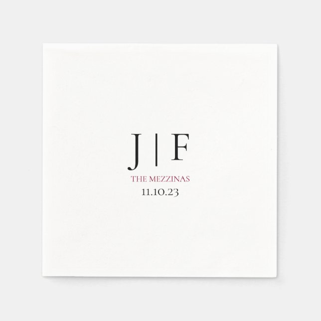 Guardanapo De Papel Papel de Cocktail de Casamento Personalizado Nápol (Frente)