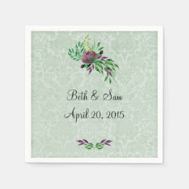 Guardanapo De Papel Papel de Cocktail Mint Green Damask