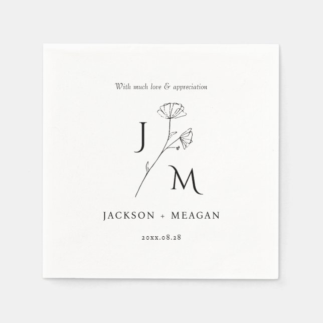 Guardanapo De Papel Papel De Cocktail Moderno Elegante Para Casamento (Frente)