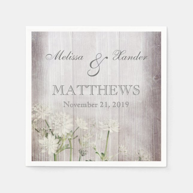 Guardanapo De Papel Papel de Cocktail Rustic Floral Napkins (Frente)