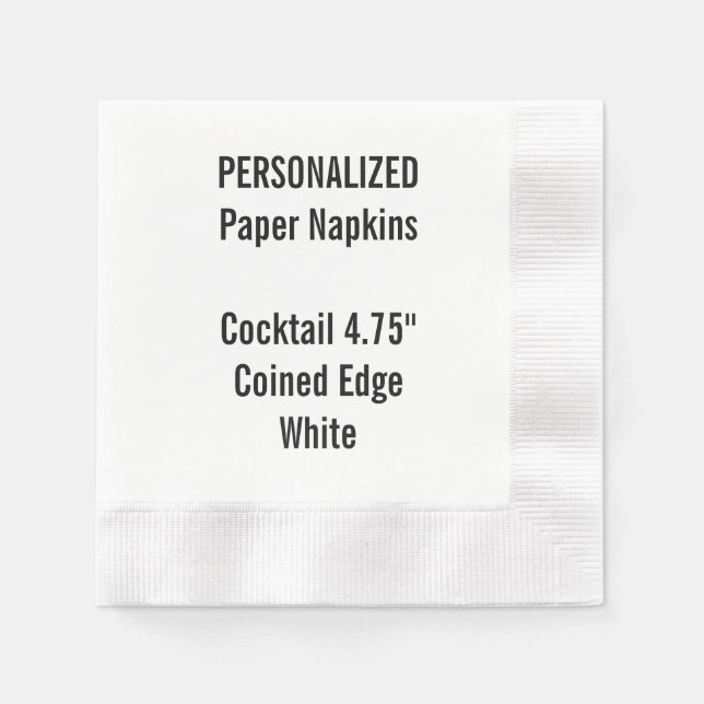 Guardanapo De Papel Papel de coquetel branco personalizado Napkin (Frente)