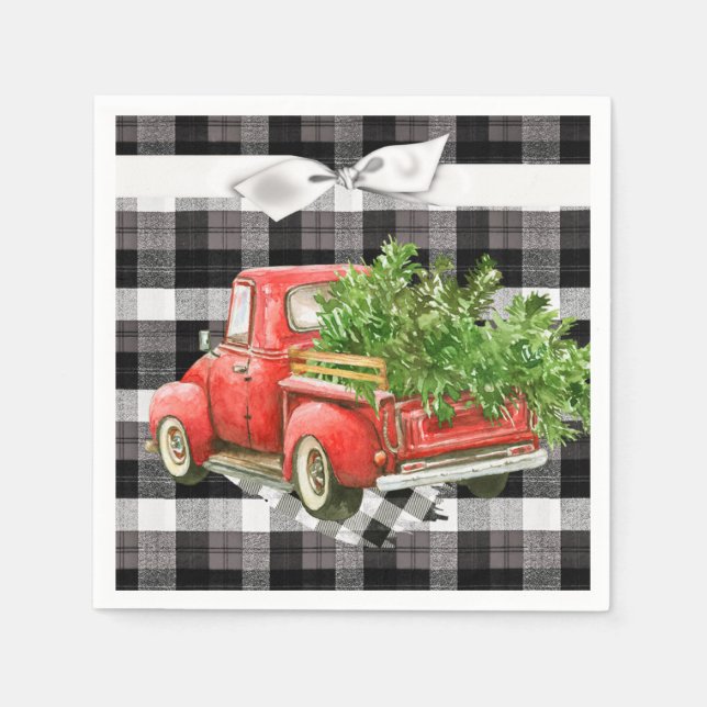 Guardanapo De Papel Papel de coquetel Napkin XMAS Caminhão Buffalo (Frente)