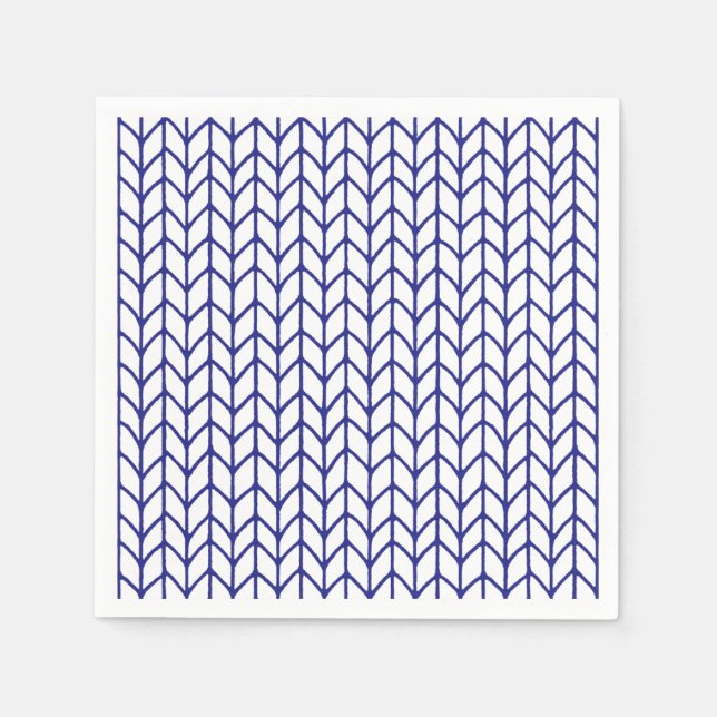 Guardanapo De Papel Papel de coquetel normal KNIT de LINHA AZUL (Frente)