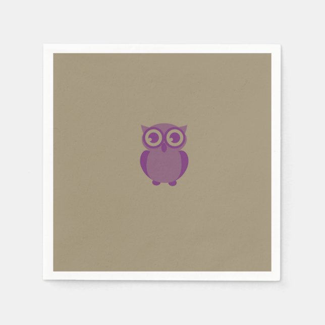 Guardanapo De Papel Papel de Coruja Roxo Napkins (Frente)