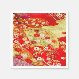 Guardanapo De Papel Papel de Decoupage Floral Kimono japonês Dourado v