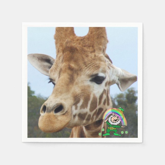 Guardanapo De Papel Papel de dia de Patrick Napkins Giraffe (Frente)