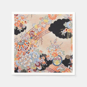 Guardanapo De Papel Papel de dissociação oral quimono japonês cor-de-r