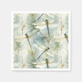 Guardanapo De Papel Papel de Dragonfly no estilo Watercolor