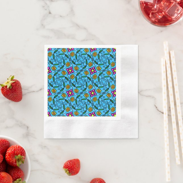 Guardanapo De Papel Papel de Embrulho com Estampa Floral (Insitu)