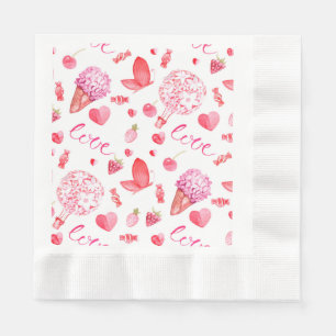 Guardanapo De Papel Papel de enrolamento romântico, delicado e doce