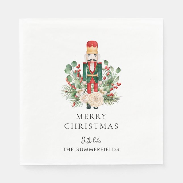 Guardanapo De Papel Papel de Feriados de Script de Nozes de Natal (Frente)