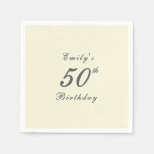 Guardanapo De Papel Papel de festa de aniversário de 50 anos moderno e