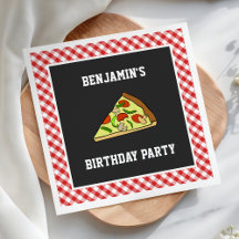 Papel de festa de aniversário infantil Pizza Fofa