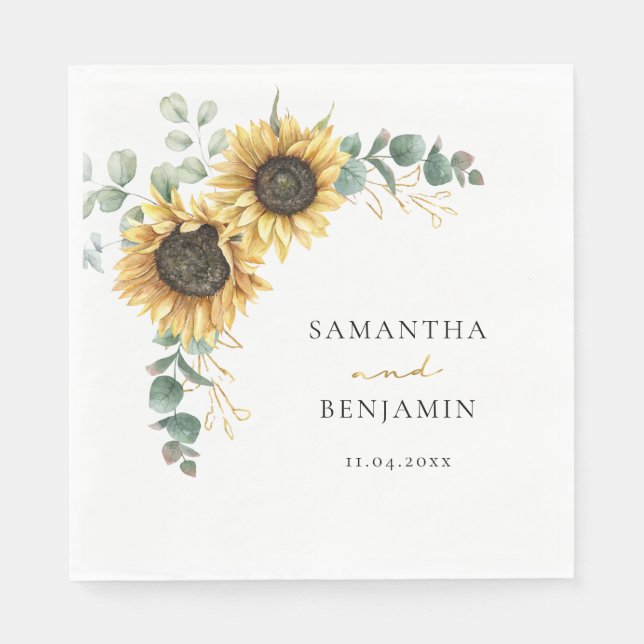 Guardanapo De Papel Papel de Festa de casamento Floral (Frente)