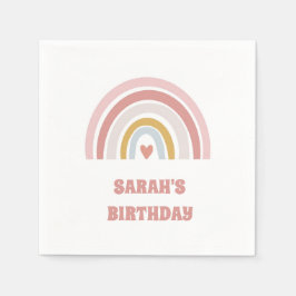 Guardanapo De Papel papel de festa rosa arco-íris para o aniversário
