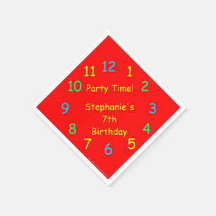 Guardanapo De Papel Papel de festas Nápoles, 7 Birthday, Vermelho